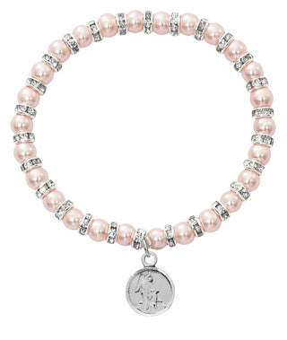 16"Stretch Pink Pearl Heart,Cr