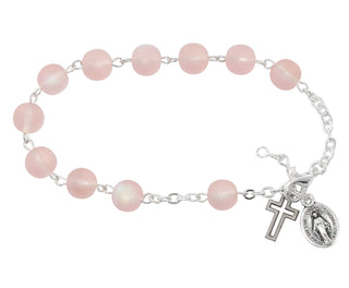 Frosted Pink A/B Rosary Bracelet