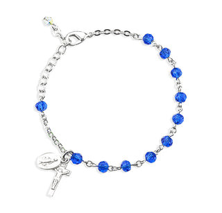 5Mm Caribbean Blue Rosary Bracelet