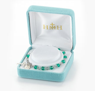 5mm Emerald Rosary Bracelet
