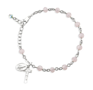 5Mm Rose Opal Rosary Bracelet