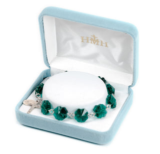 Violet Finest Austrian Crystal Butterfly Rosary Bracelet