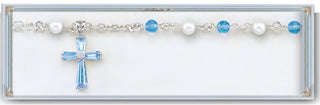 Aqua Finest Austrian Crystal Cube Bracelet