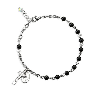4Mm Onyx Rosary Bracelet