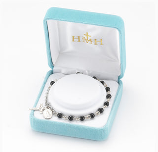 4mm Onyx Rosary Bracelet