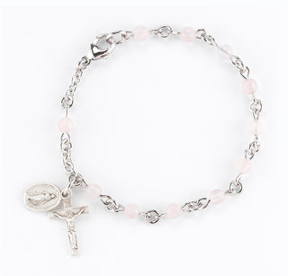 4Mm Rose Quartz Rosary Bracelet