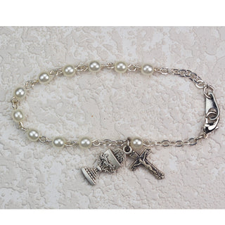 Sterling Silver 6 1/2" 3MM Pearl Bracelet