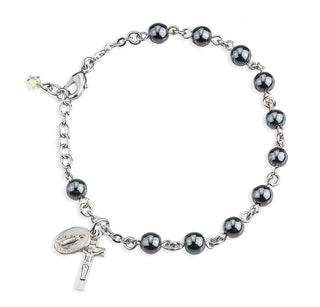 Genuine Hematite Round Bracelet