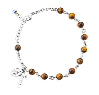 Genuine Tiger Eye Round Bracelet