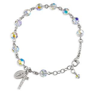 Aurora Round Faceted Finest Austrian Crystal Bead Bracelet