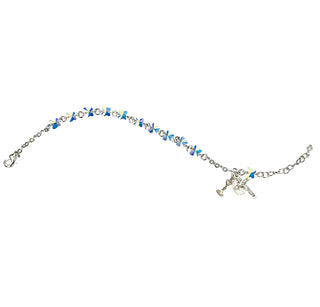 Rosary Bracelet Created with 6mm Aurora Borealis Finest Austrian Crystal Butterfly Beads