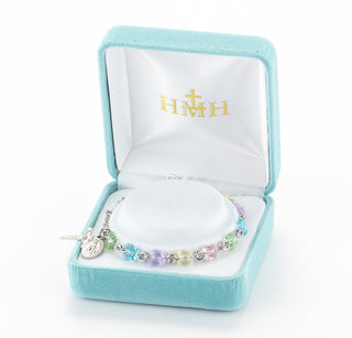 Rosary Bracelet with 6mm Multi-Color Finest Austrian Crystal Butterfly Beads