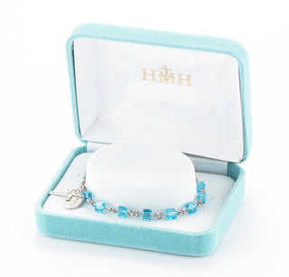 8mm Finest Austrian Crystal Flower Rosary Bracelet