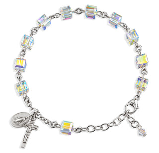 4Mm Crystal Finest Austrian Crystal Cube Rosary Bracelet