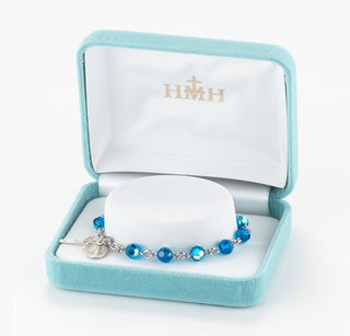 Sapphire Round Faceted Finest Austrian Crystal Bracelet