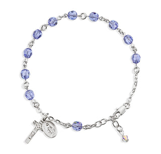 6Mm Tanzanite Round Rosary Bracelet