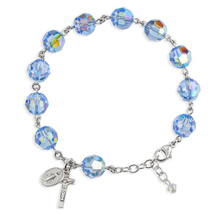 6mm Violet Finest Austrian Crystal Butterfly Rosary Bracelet