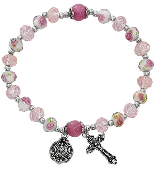 Pink Flower Ceramic Stretch Br