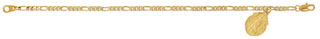 Gold Tone Figaro Guadalupe Bracelet Deluxe
