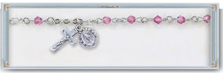 6mm Chrysolite Swarovksi Crystal Rosary Bracelet