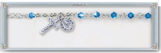 6mm Rose Opal Swarovksi Crystal Rosary Bracelet