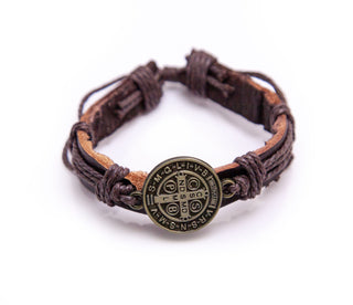 Leather St. Benedict Bracelet