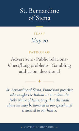 St. Bernardine of Siena Holy Cards