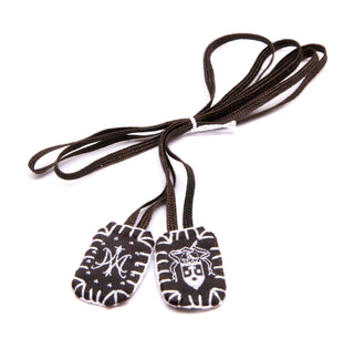 Sisters of Carmel Small Scapular with Brown Label/White Details