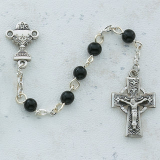 5MM Black Celtic Communion Rosary