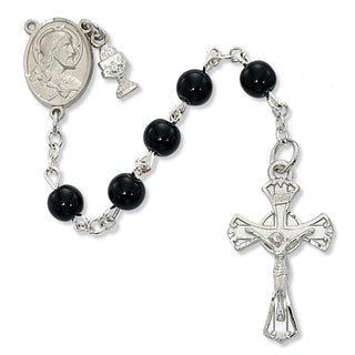 6MM Black Glass Rosary
