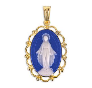 Gold & Sterling Silver Cameo Miraculous Medal - SALE