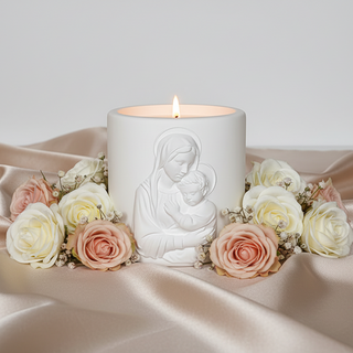 Virgin Mary and Child Sculptural Candle - Catholic Gift