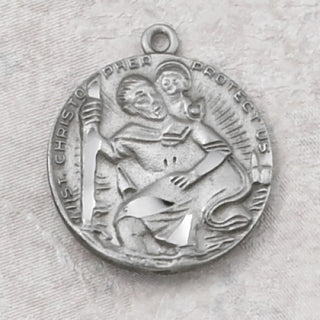 Pewter St Christopher Medal with Chain