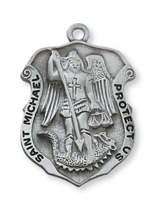 Pewter St Michael Medal with Chain