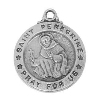 Pewter Saint Peregrine 18-inch Chain &B