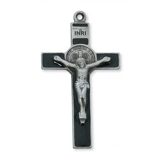Pewter St Benedict Crucifix with 24-inch Chain