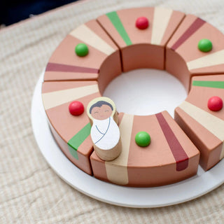 Rosca De Reyes; Epiphany King Cake Wooden Play Food Set - Mini Catholic Kitchen