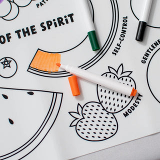 Fruits of the Spirit Washable Silicone Coloring Placemat