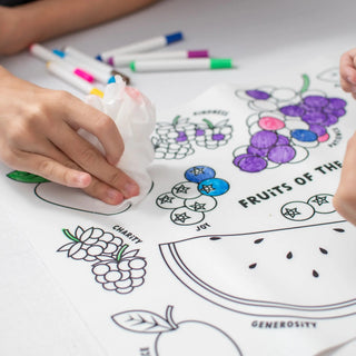 Fruits of the Spirit Washable Silicone Coloring Placemat