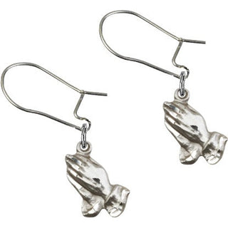 Sterling Silver Dangle Praying Hands Earrings