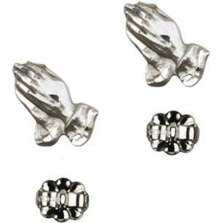 Sterling Silver Post Praying Hands Earrings