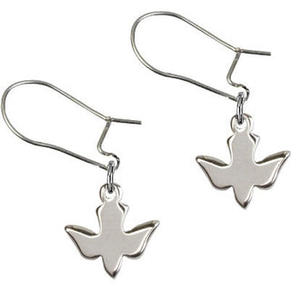 Sterling Silver Dangle Holy Spirit Earrings