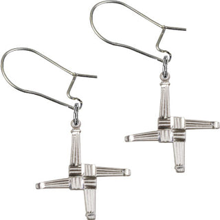 Sterling Silver Dangle Saint Brigid Cross Earrings