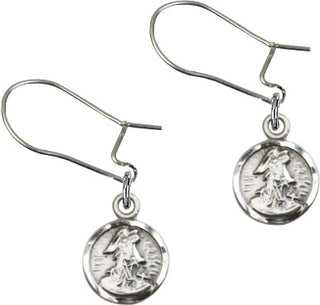 Sterling Silver Dangle Guardian Angel Earrings