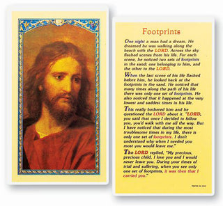 25-Pack - Footprints -Head Of Christ Holy Card
