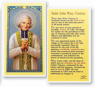25-Pack - Saint John Mary Vianney Biography Holy Card
