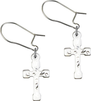 Sterling Silver Dangle Cross Earrings