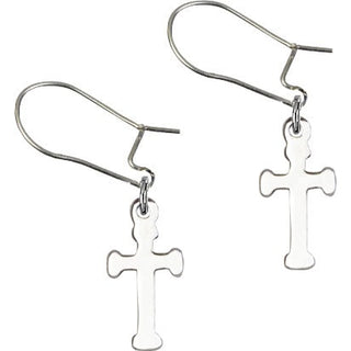 Sterling Silver Dangle Cross Earrings