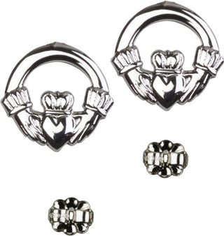 Sterling Silver Post Claddagh Earrings