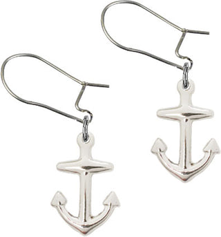 Sterling Silver Dangle Anchor Earrings